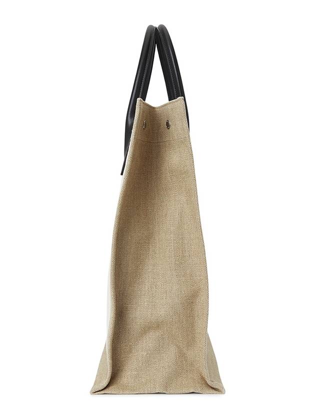 Rive Gauche Canvas Tote Bag Nude - SAINT LAURENT - BALAAN 3