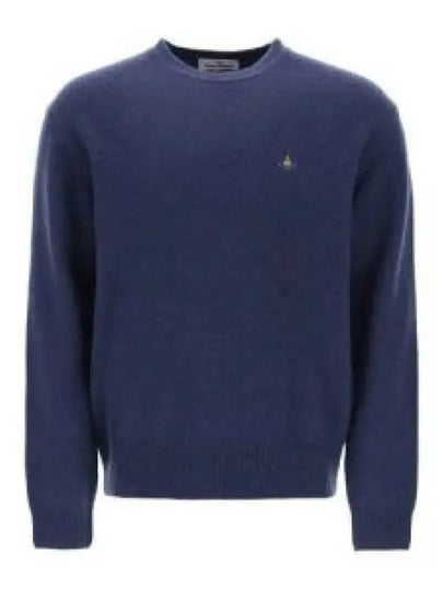 ORB Embroidered Crew Neck Knit Top Blue - VIVIENNE WESTWOOD - BALAAN 2