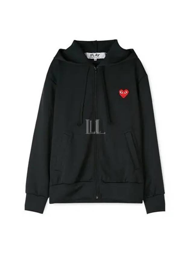 Men's Red Heart Waffen Patch Zip Up Hoodie P1 T172 1 Black - COMME DES GARCONS - BALAAN 2