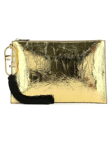 leather clutch bag gold - FENDI - BALAAN 1