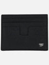 T Line Classic Logo Leather Card Wallet Navy - TOM FORD - BALAAN 4