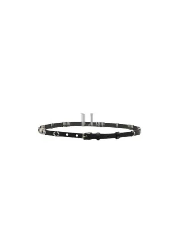 Odena Calfskin Leather Belt Silver Black - ISABEL MARANT - BALAAN 2