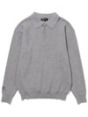 Viscose basic ribbed half zip-up knit LGREY - 20THHOLE - BALAAN 2