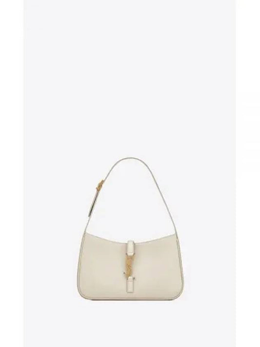 Bronze Monogram Le 5 A 7 Hobo Shoulder Bag in Smooth Leather Blanc Vintage - SAINT LAURENT - BALAAN 2