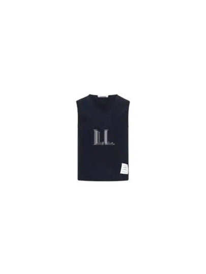 Women's Pick Rib Gusset Boat Neck Sleeveless Navy - THOM BROWNE - BALAAN 2