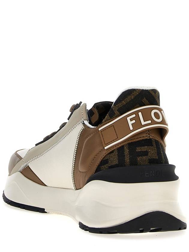 Flow FF Jacquard Leather Running Low Top Sneakers Brown - FENDI - BALAAN 5