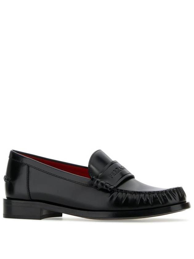 Logo Leather Loafers Black - SALVATORE FERRAGAMO - BALAAN 3