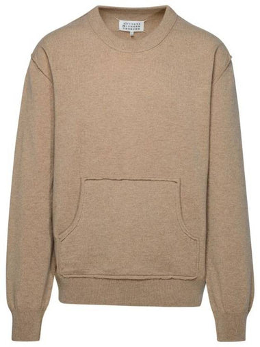 Crew Neck Wool Blend Knit Top Beige - MAISON MARGIELA - BALAAN 1