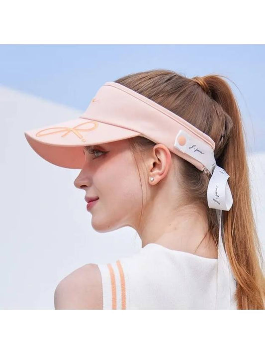 Golf Wear Logo Ribbon Sun Cap Peach - J JANE - BALAAN 1