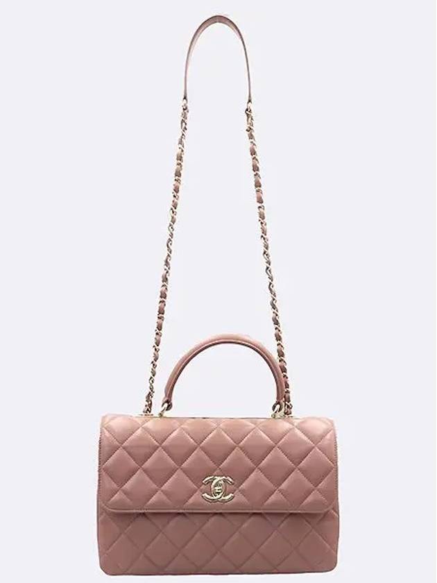 A69923 Lambskin pink color trendy CC medium gold metal top handle tote bag chain strap 2WAY - CHANEL - BALAAN 4