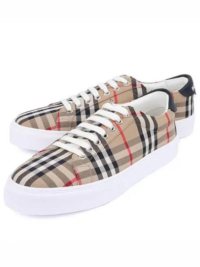 Vintage Check Cotton Low Top Sneakers Beige - BURBERRY - BALAAN 2