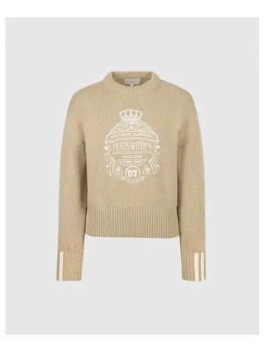 TRAVISMATHEW Women s Classic Emblem Wool Sweater Beige - TRAVIS SCOTT - BALAAN 1