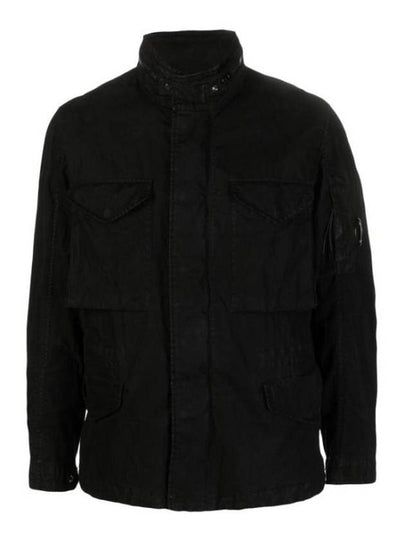 Cotton Blend Lens Wapen Zip-Up Jacket Black - CP COMPANY - BALAAN 2