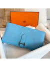 Bean long wallet Mizore blue silver plate - HERMES - BALAAN 5