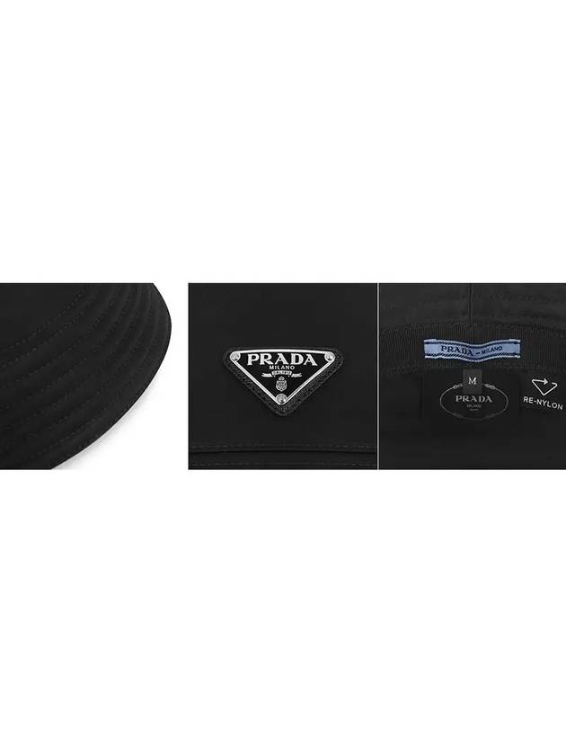 Re-Nylon Triangle Logo Bucket Hat Black - PRADA - BALAAN 5