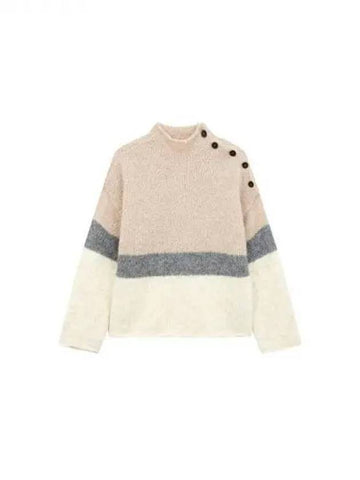 Women s Color Block Alpaca Sweater Beige 270440 - EMPORIO ARMANI - BALAAN 1