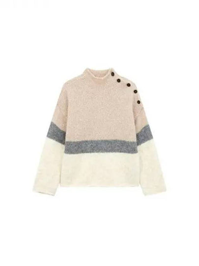 Women s Color Block Alpaca Sweater Beige 270440 - EMPORIO ARMANI - BALAAN 1