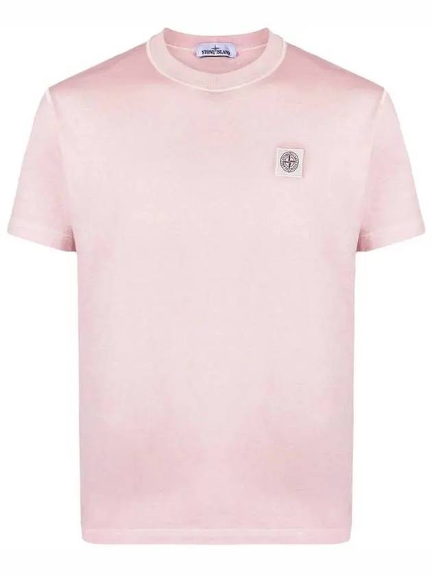 Men's Logo Short Sleeve T-Shirt Indie Pink - STONE ISLAND - BALAAN 2