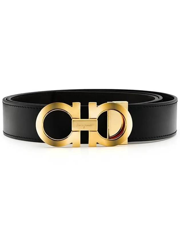 Gancini Reversible Adjustable Leather Belt Black - SALVATORE FERRAGAMO - BALAAN 5