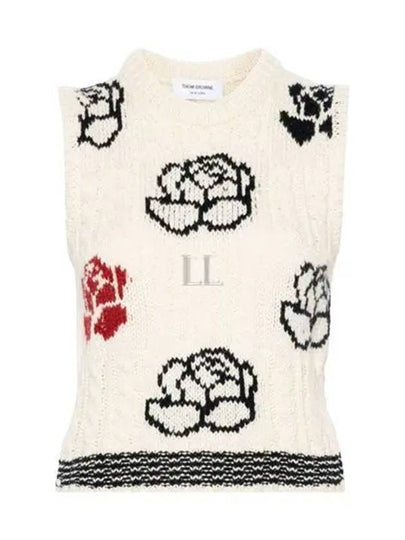 Pattern Intarsia Knit Vest White - THOM BROWNE - BALAAN 2