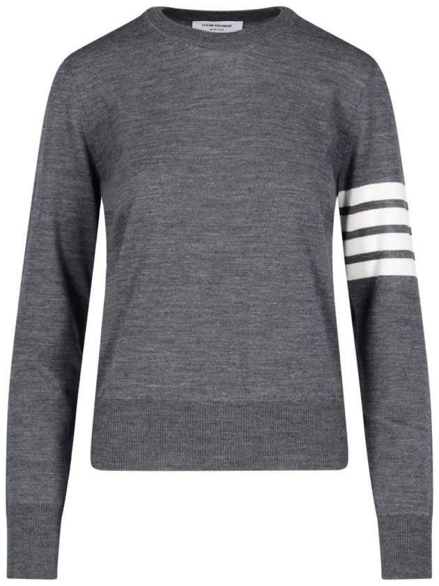 4-Bar Merino Jumper Wool Knit Top Grey - THOM BROWNE - BALAAN 2