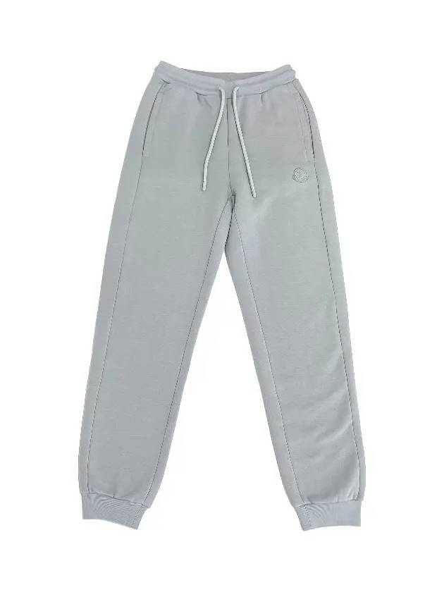 Logo Patch Track Pants Gray - MONCLER - BALAAN.