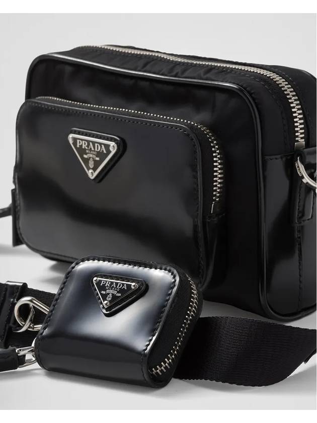 Re-Nylon Brushed Leather Shoulder Bag Black - PRADA - BALAAN 8