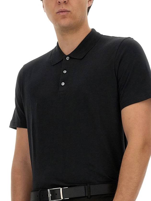 Bronn Cotton Short Sleeve Polo Shirt Black - THEORY - BALAAN 5