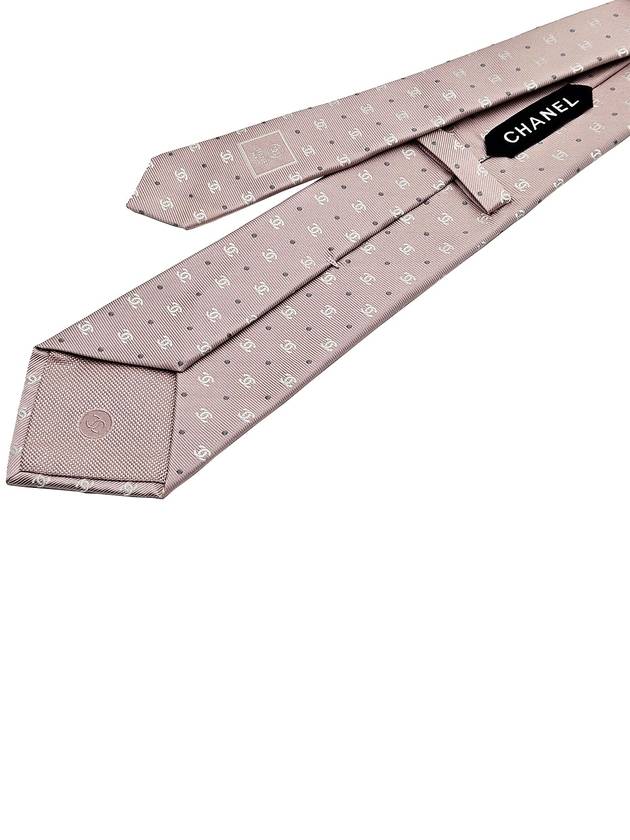 Chaenl pink CC logo silk tie - CHANEL - BALAAN 5