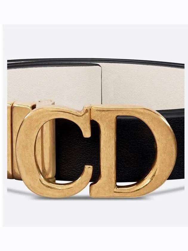 Saddle Reversible Smooth Calfskin Belt Black - DIOR - BALAAN 3