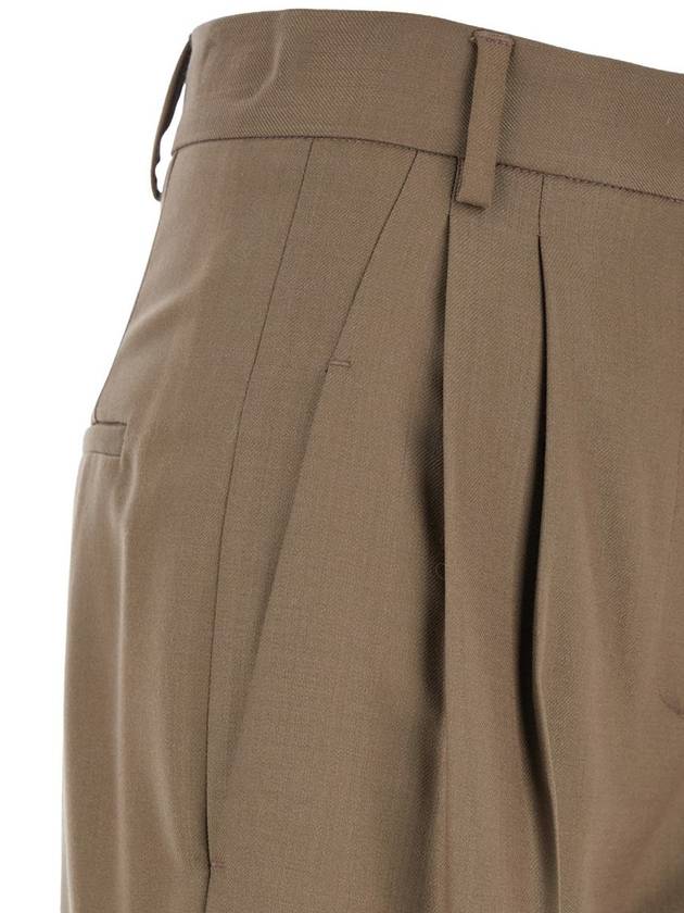 'Edamame' Beige Pants With Belt Loops And Pences In Wool Blend Stretch Woman - TELA - BALAAN 3