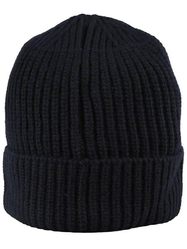 Wappen Patch Wool Beanie Navy - STONE ISLAND - BALAAN 4