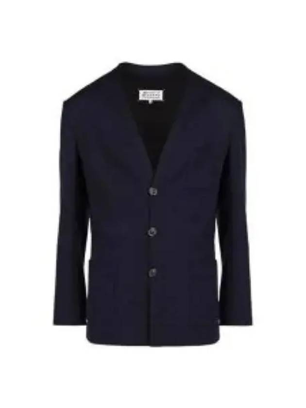 Men's Milano Stitch Wool Jacket Navy - MAISON MARGIELA - BALAAN 2