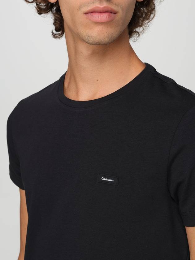 Slim Fit Short Sleeve T-Shirt Black - CALVIN KLEIN - BALAAN 4