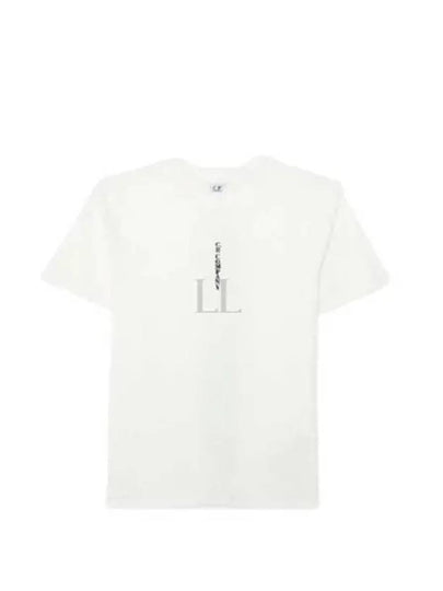 Vertical Lettering Logo Graphic Short Sleeve T-Shirt White - CP COMPANY - BALAAN 2