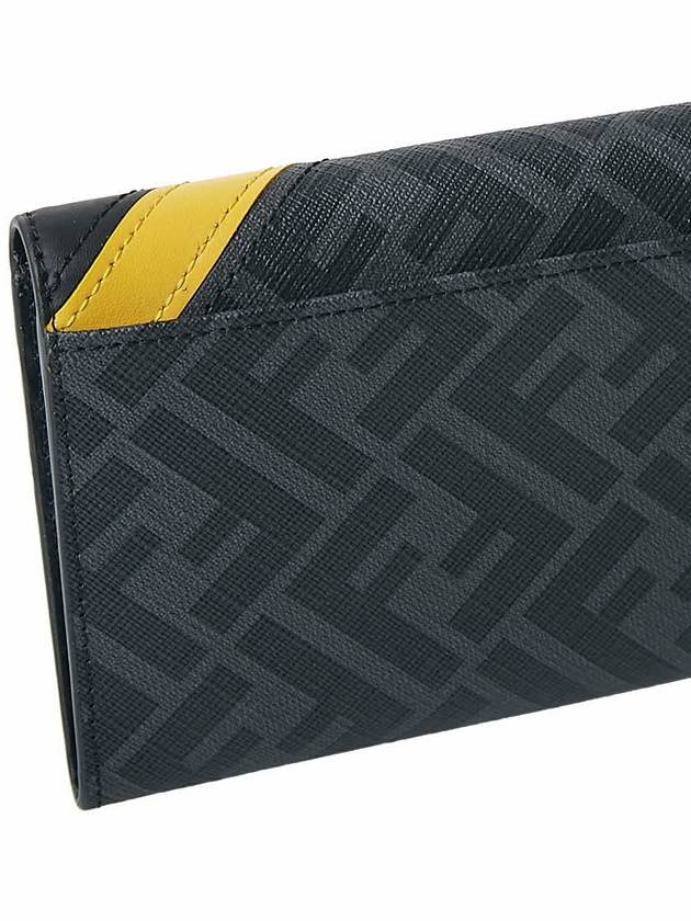 FF logo fabric flap long wallet gray - FENDI - BALAAN 8