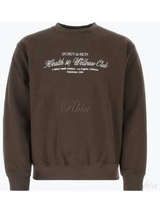 Club Crew Neck Cotton Sweatshirt Brown - SPORTY & RICH - BALAAN 2