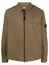 Gabardine Zipped Long Sleeve Shirt Khaki - CP COMPANY - BALAAN 2