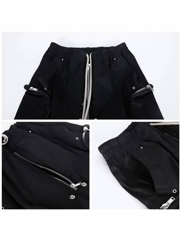 Zipper Detail Drawstring Baggy Pants Black - RICK OWENS - BALAAN 6