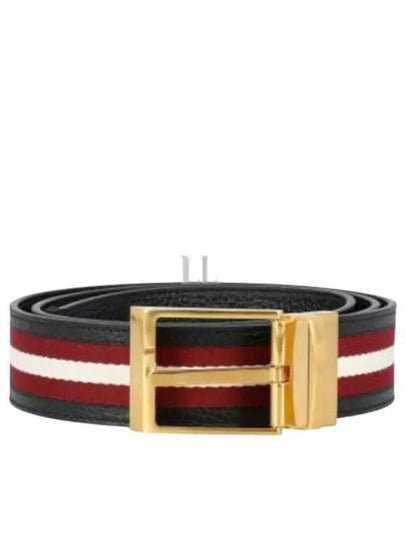 Shiffie Leather Belt Red Black - BALLY - BALAAN 2