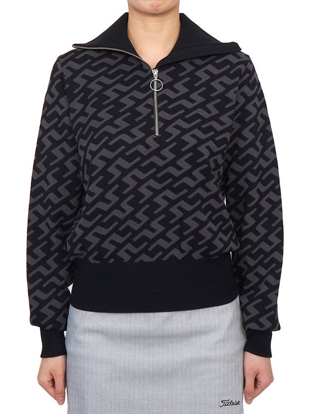 Women's Kerla Knit Zip-Up Knit Top Black - J.LINDEBERG - BALAAN 2