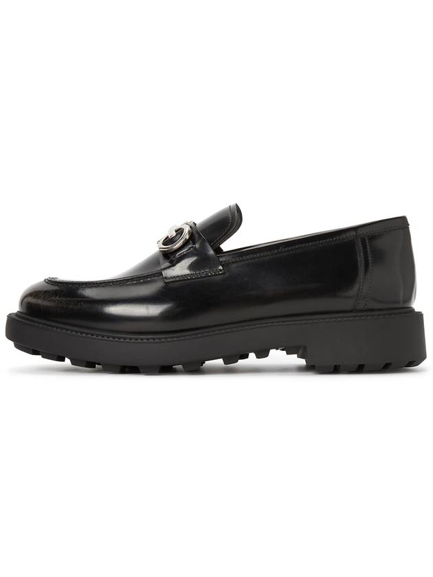 Salvatore Gancini Calfskin Loafers Black - SALVATORE FERRAGAMO - BALAAN.