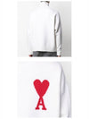 Big Heart Logo Wool Knit Turtleneck White - AMI - BALAAN 6