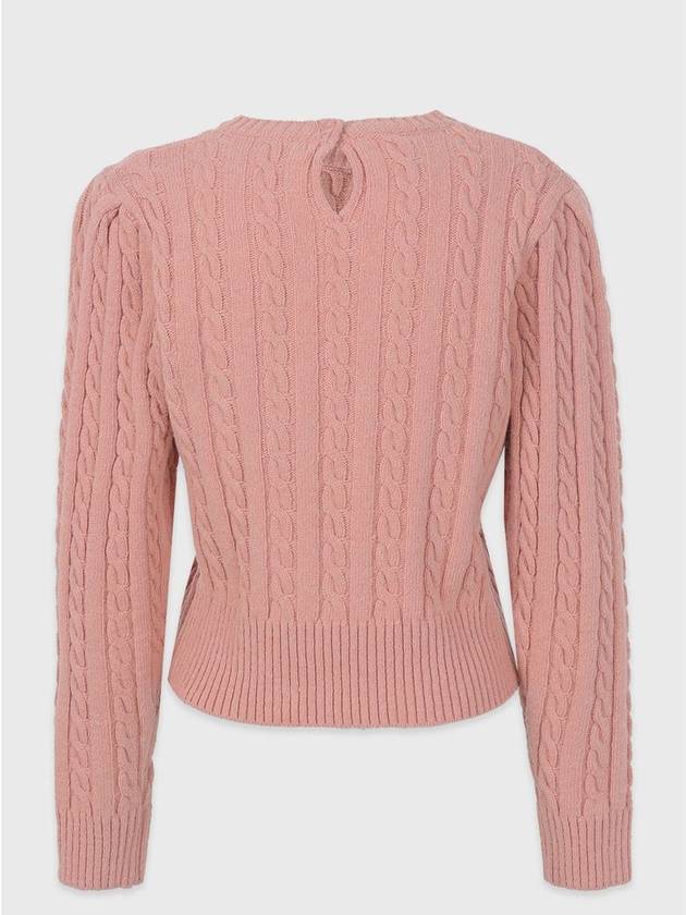 Women's Magnolia Wool Open Back Puff Knit Top Pink - MICANE - BALAAN 7