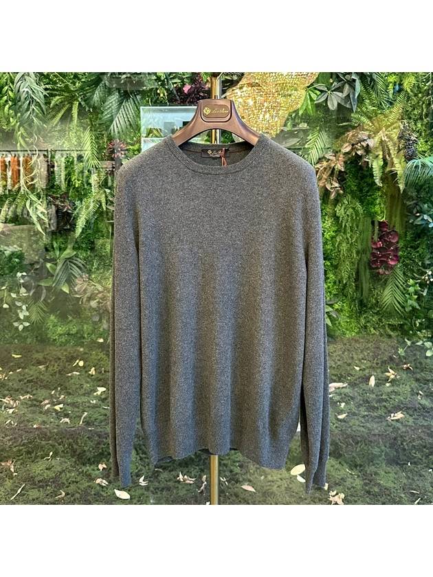 Classic Crew Neck Cashmere Knit Top Grey Melange - LORO PIANA - BALAAN 2