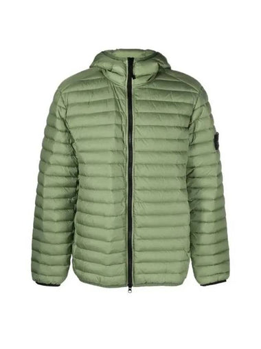 Room Woven Chamber Recycled Nylon Down Padding Hooded Jacket Green - STONE ISLAND - BALAAN 1