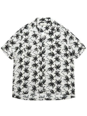 Hawaiian Palm Tree Print Short Sleeve Shirt White - ROLLING STUDIOS - BALAAN 1