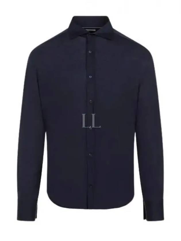 Silk Long Sleeve Shirt Navy - BRUNELLO CUCINELLI - BALAAN 2