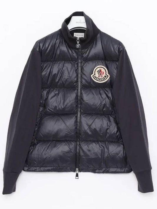 Logo Patch Knit Padded Zip-up Jacket Navy - MONCLER - BALAAN 2