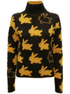 Bunny Motif High-Neck Knit Top Yellow Black - JW ANDERSON - BALAAN 1